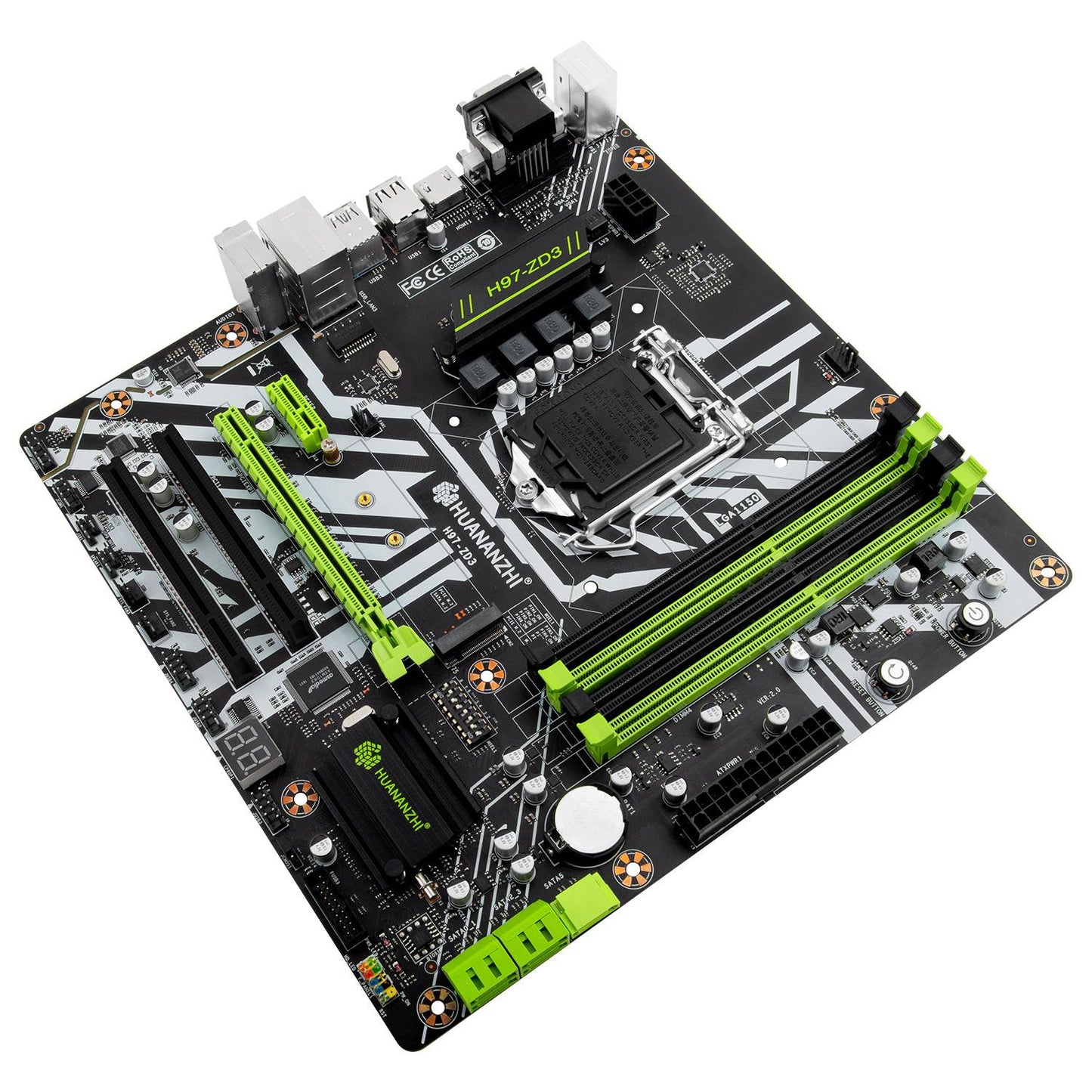 Placa-mãe HUANANZHI H97 ZD3 H97 LGA 1150 M-ATX SATA3 USB3.0 Suporte NVME NGFF M.2 SSD RAM não-ecc core i3 4130 i5 4460 i7 4770