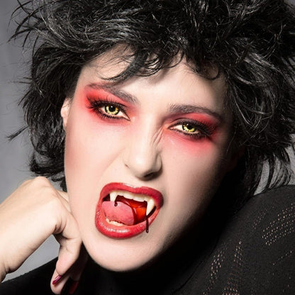 4 Pairs Vampire Teeth for Cosplay Fangs Dentures Props Halloween Costume Props Solid Glue Denture Adhesive Halloween