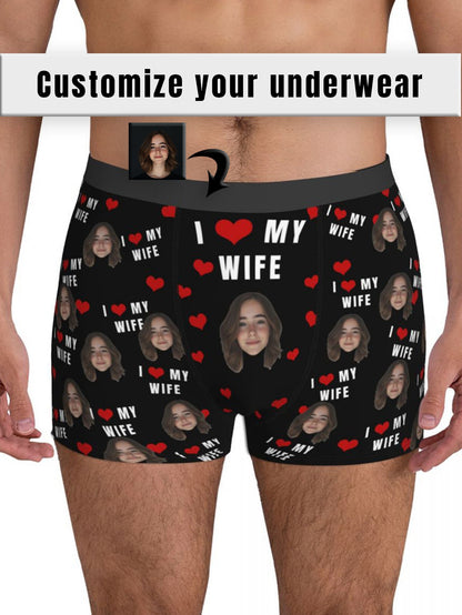 Personalized Face Photo Underwear Custom Boxer Briefs Custom Men Valentine's Day Gift For Husband Anniversary Gift for Dad