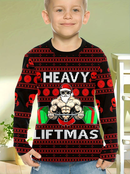 Children's Clothing Boys Tshirt Long Sleeve Creative 3D Christmas Print Kids Spring Fall Clothes Casual O-Neck Girl Clothes Tops