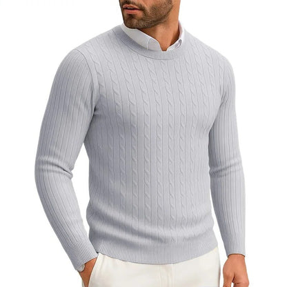 Men's Crewneck Knitted Pullover Sweater Fit Long Sleeve Casual Sweaters Winter Warm Twist Patterned Cable Work Jumper