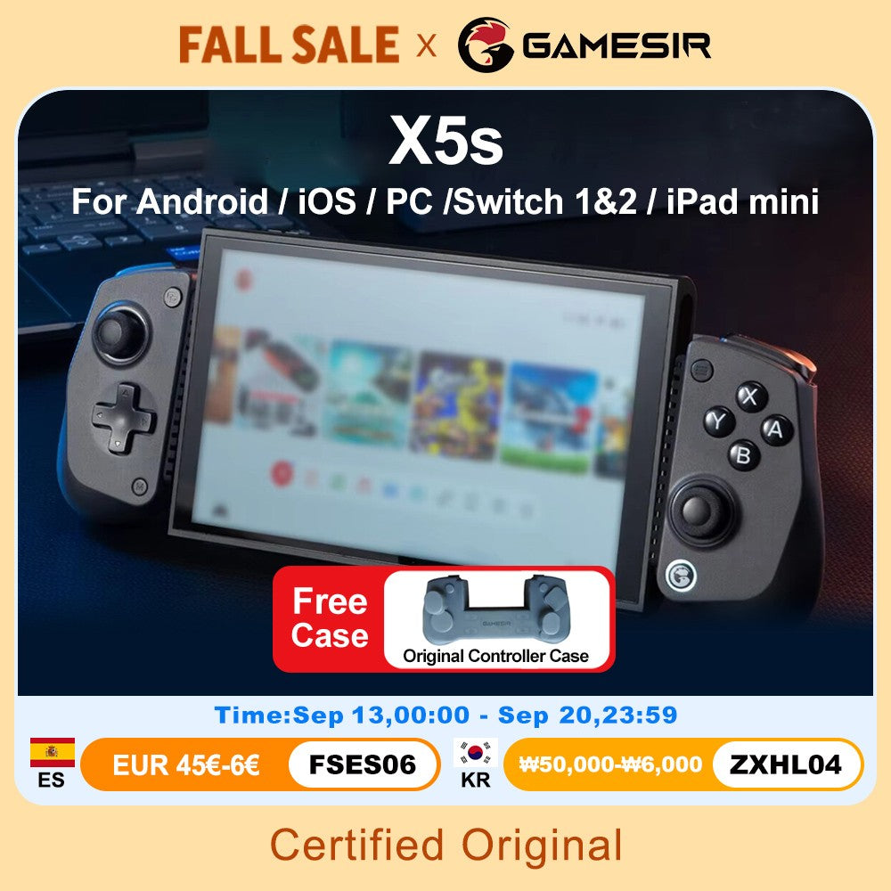 GameSir X5s Wireless Mobile Gaming Controller for Android iOS PC Gamepads Nintendo Switch 2/1 Controle 6-Axis Gyro HD Rumble
