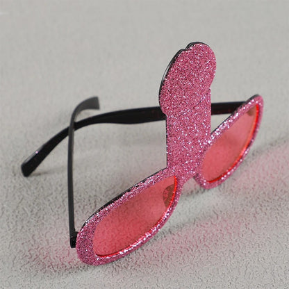 1Pcs Funny Glitter Bride Penis Shaped Sunglasses Wedding Bachelorette Party Photo Props Birthday Night Out Hen Party Decorations