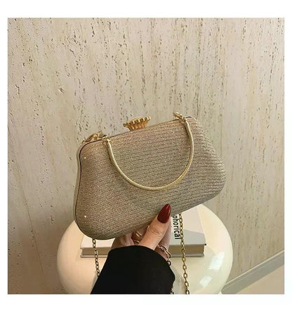 Luxury High Design Women Evening Bag Brand Party Banquet Glitter Bag for Ladies Wedding Clutch Handbag Shoulder Bag Chain Bolsas