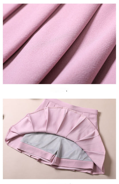 Women's Skirts Japanese Fashion School Clothes Brown Pleated Saias Femininas Girls Red Ropa Para Mujer Mini Skirt With Shorts