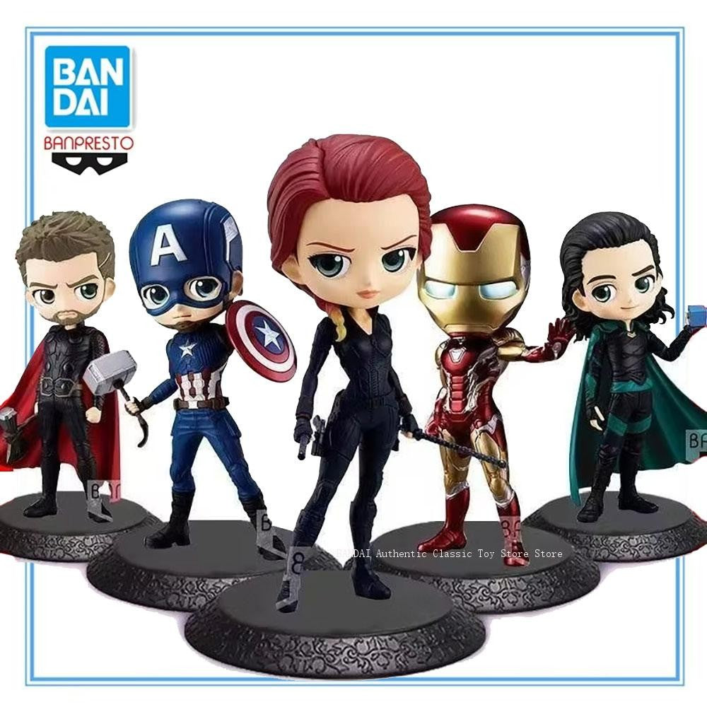Bandai original Banpresto Qposket Vingadores Capitão América Thor Odinson Viúva Negra Bucky Barnes Thor Fine Collection Figuras
