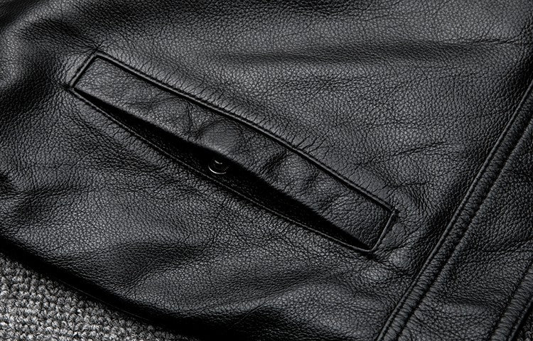 Wholesales.100% Genuine Leather jacket.Classic casual black Men cowhide clothes.quality plus size leather coat.Father's gift