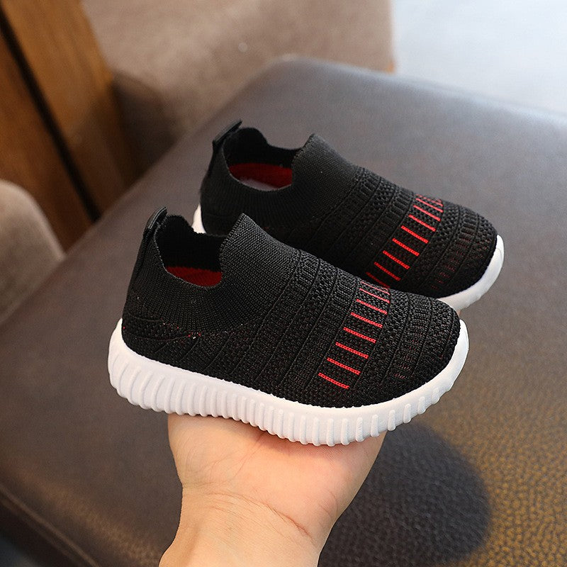 Size 20-31 Children Shoes Spring Autumn Kids Sneakers Soft Breathable Mesh Boys Slip-on Shoes Patchwork Color Girls Shoes
