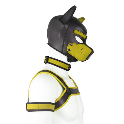Yellow Neoprene dog headgear vest collar armband costume party costume mask cosplay Halloween gift Christmas gif