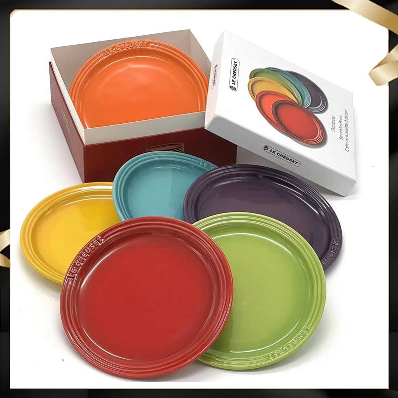 Conjunto de Pratos de Cerâmica Le Creuset Cool Color Resistente a Altas Temperaturas 18cm/23cm Prato de Flor Louça de Cozinha e Mesa