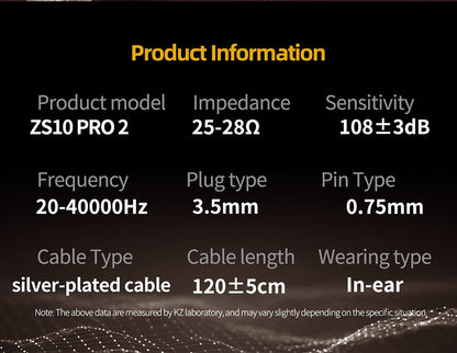 KZ ZS10 Pro 2 Metal Earphone HIFI In Ear Bass Earbud 4-Level Tuning Switch Headphone Sport Monitor Sound Noise Reduction Headset