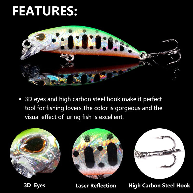 1Pcs 5.8Cm 5.4g Pesca Jerkbait Lure Sinking Minnow Fishing Lures Hard Bait Black Minnow Wobbler Fishing Tackle