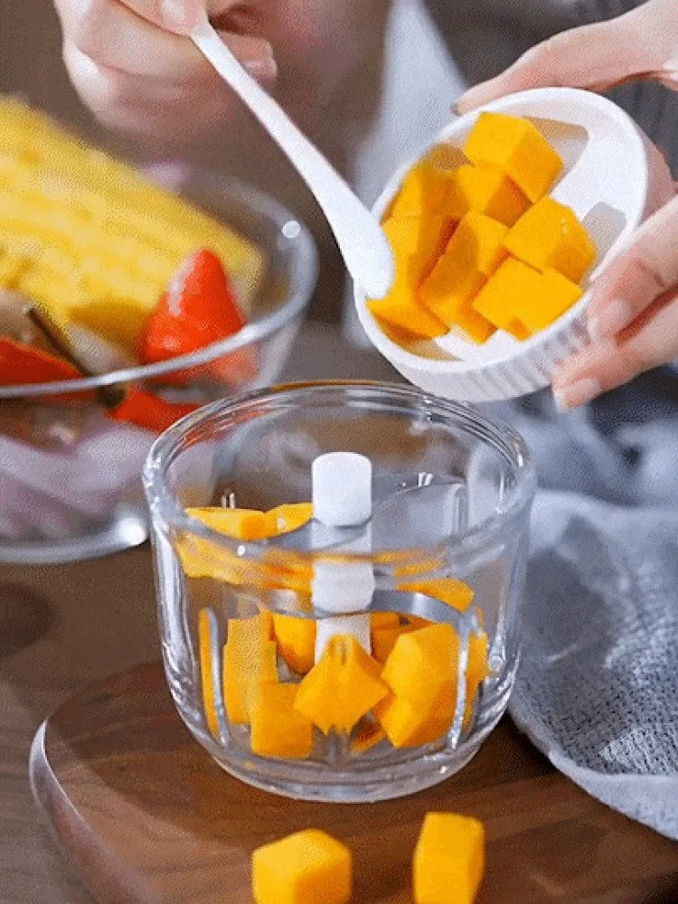 Mini processador elétrico portátil USB de 260ml para alho, triturador de alho com 2 lâminas, moedor de carne elétrico, picador de vegetais pequeno utensílio de cozinha