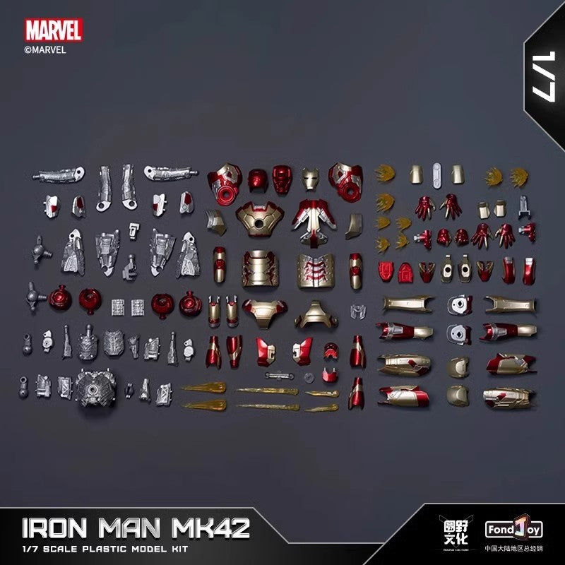 26CM Fondjoy Original Iron Man 1/7 MK42 MK43 1/12 MK1 MK2 MK3 MK4 MK5 MK6 Assembled Tony Stark Action Figure Collect Toy Gift