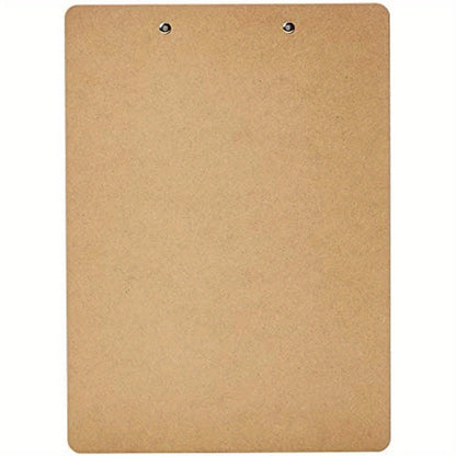 Basics Hardboard Office Clipboard Wooden file board clamp Writing pad for office memo folder- 1-Pack