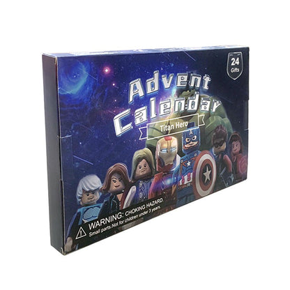 Marvel Christmas Advent Calendar Box Disney Mini Q Version Hulk Anime Figure Spiderman Iron Man Kids Toys 24pcs Figure Gift Box