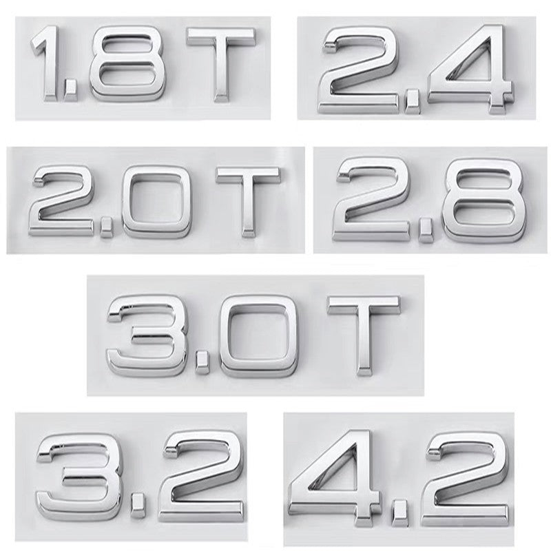 Adesivo de logotipo de carro 3D ABS cromado preto com letras para porta-malas traseiro 3.2 3.6 TDI emblema para Audi 3.2 3.6 TDI acessórios automotivos
