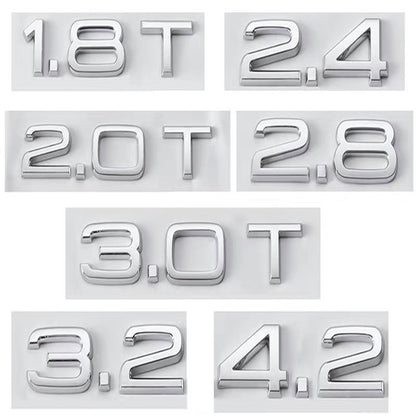 Adesivo de logotipo de carro 3D ABS cromado preto com letras para porta-malas traseiro 3.2 3.6 TDI emblema para Audi 3.2 3.6 TDI acessórios automotivos