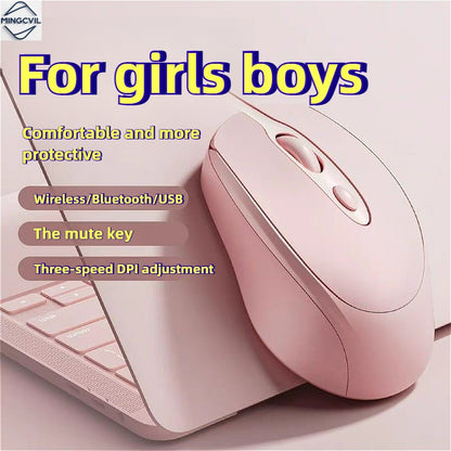 MINGCVIL Wireless Mouse RGB Rechargeable Bluetooth Mice Wireless Computer Ergonomic Gaming Mouse for Laptop PC adjustable DPI