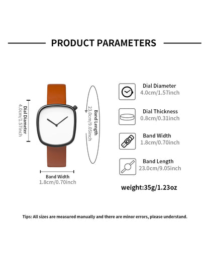TOMI Watch Minimalist Men's Square Fashion Ultra thin Watch Minimalist Women's High Quality Elegant Quartz Watch Clock Gift