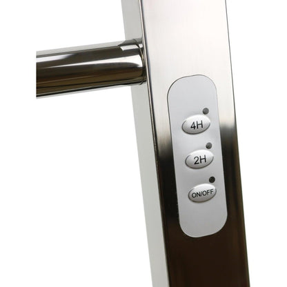 6-Bar Freestanding Electric Towel Warmer in Polished Stainless Steel with Built-In Timer for Luxurious Bathroom Experience