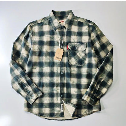 Autumn New Japanese Retro Long-Sleeve Lapel Plaid Cargo Shirt Men's Simple 100% Cotton Washed Pocket Casual Blouses Thin Coat