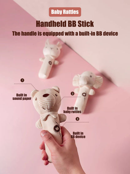 1PCS 0-6 months Baby Hand Shaker Newborn Comfort Toy Baby 0-1 Year Old Toy Baby Stick and Round Rattle