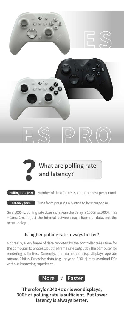 GuliKit ES Pro E-sports Bluetoth Controller,Wireless Gamepad with TMR Joystick for Nintendo Switch 1/2PC Windows Android