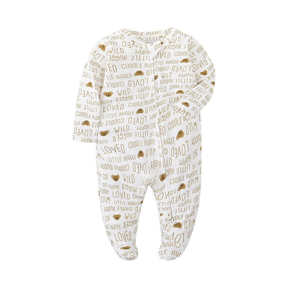 Newborn Footed Pajamas Zipper Girl and Boy Romper Long Sleeve Jumpsuit Cotton Solid White Fashion 0-12 Months Baby Clothes ?