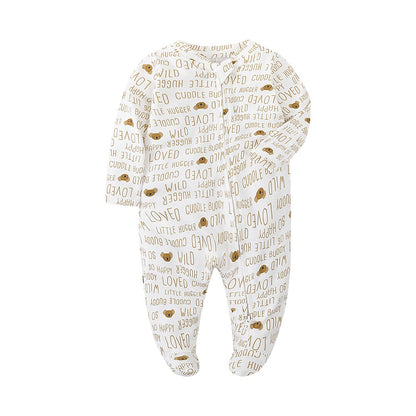 Newborn Footed Pajamas Zipper Girl and Boy Romper Long Sleeve Jumpsuit Cotton Solid White Fashion 0-12 Months Baby Clothes ?