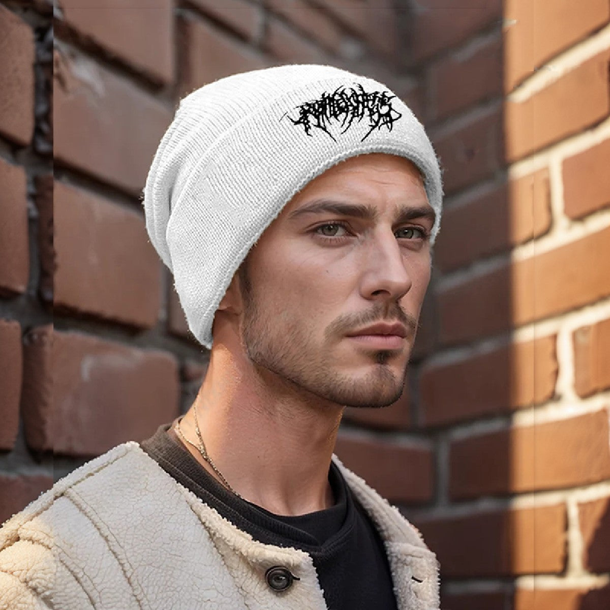 Toucas de Inverno Quentes para Mulheres e Homens, Chapéus de Malha Estilo Gótico Punk de Rua, Bonés de Malha 100% Algodão, Moda, Mantenha-se Aquecido, Toucas e Gorros