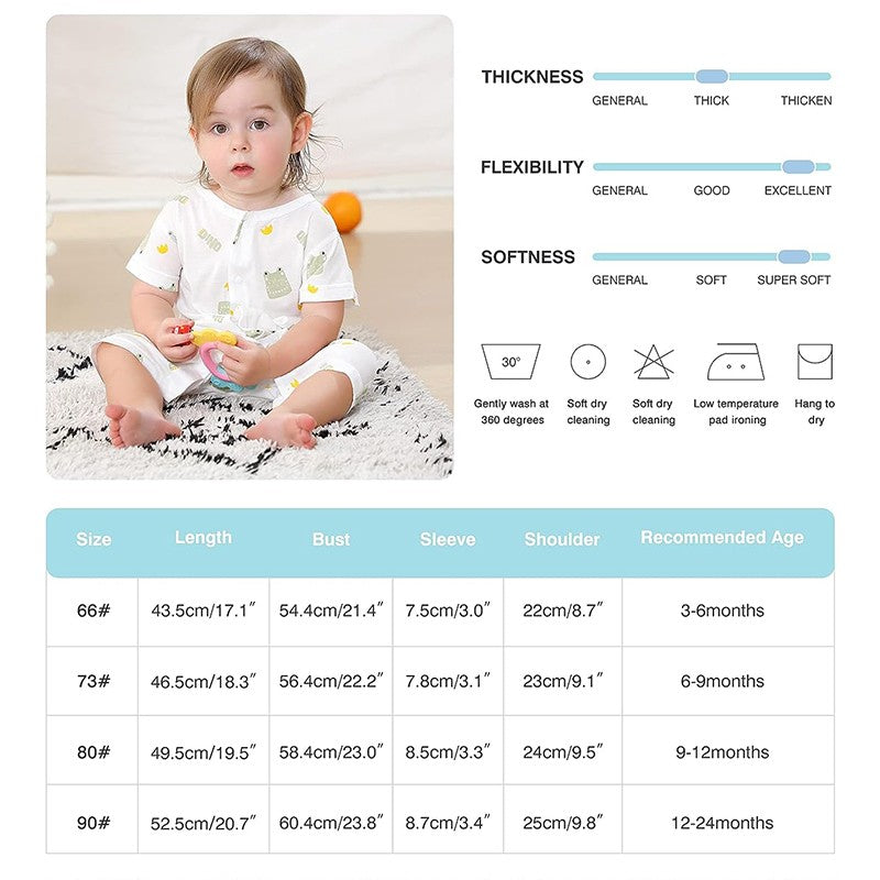 MICHLEY 3pcs Baby Short-Sleeve Rompers Long-Sleeve Jumpsuit Bodysuit Soft White Cartoon Infant Clothes Overalls  For Boys Girls