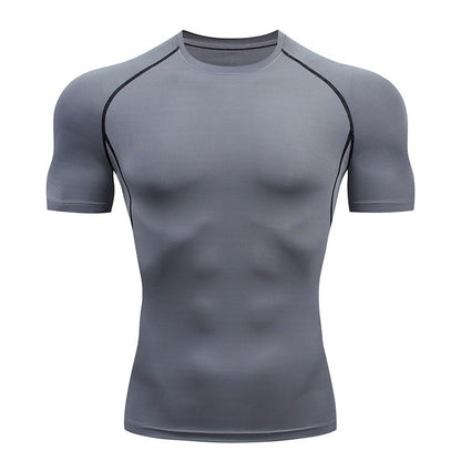 Men Compression Running T Shirt Fitness Tight Short Sleeve Tshirt Training Jogging Shirts Gym Sportswear Quick Dry Rashgard