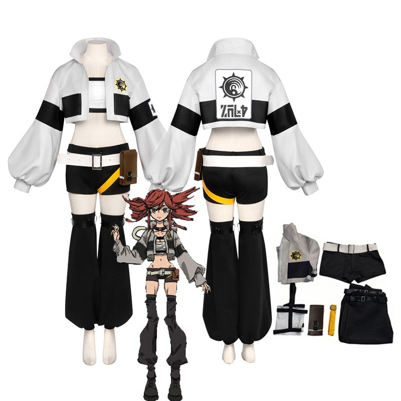 GACHIAKUTA Riyo Cosplay Costume Anime Reaper Full Set with Vest Shorts Waist Bag Halloween Christmas Plus Size Suit