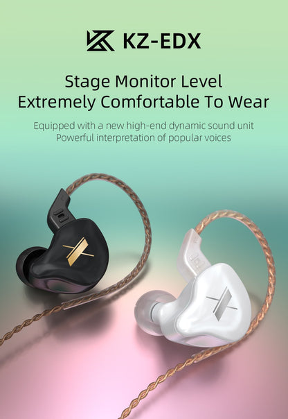 KZ EDX Wired Headset In-Ear Monitor Earbuds Earphones Detachable Cable Sport Game Noice Cancelling Headphone With Microphone