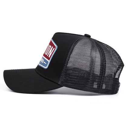 Unisex Baseball Cap Classic STATION Letter Pattern Mesh Cap Men And Women Breathable Streetwear Summer Trucker Hat