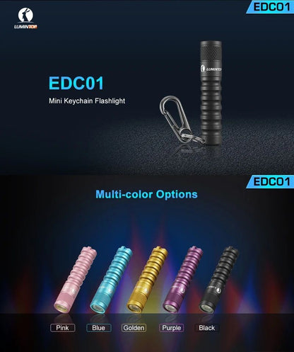 Lumintop EDC01 XP-G3 120 Lumens Mini EDC Flashlight 3 Modes LED Lamp Waterproof Keychain Light AA Battery Pocket Portable Torch