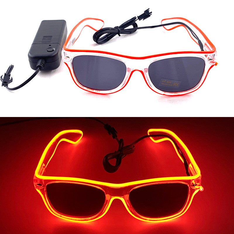 1PC Light Up LED Glasses Glow Sunglasses EL Wire Neon Glasses Glow in The Dark Party Supplies Neon Party Favors for Adults