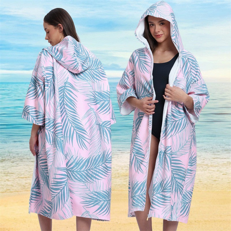 Beach bathrobe Cape surf poncho adult men hooded  Quick drying bath towel for outdoor sandbeach from China