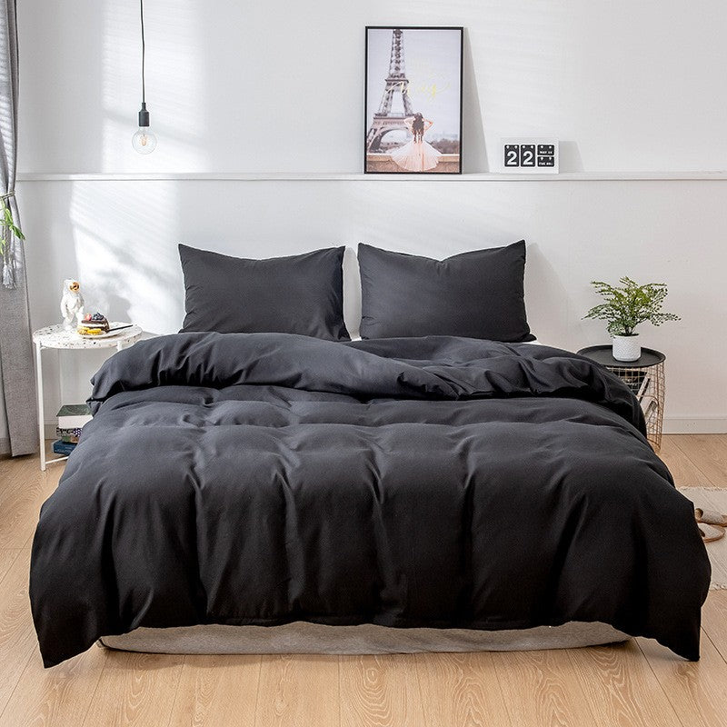 Capa de Edredom Nórdica Lixada Cor Sólida 220x240 Solteiro Casal Queen King Conjunto de Roupa de Cama Simples Fronha Roupa de Cama (Sem Lençol)