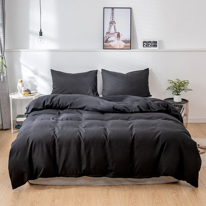 Capa de Edredom Nórdica Lixada Cor Sólida 220x240 Solteiro Casal Queen King Conjunto de Roupa de Cama Simples Fronha Roupa de Cama (Sem Lençol)