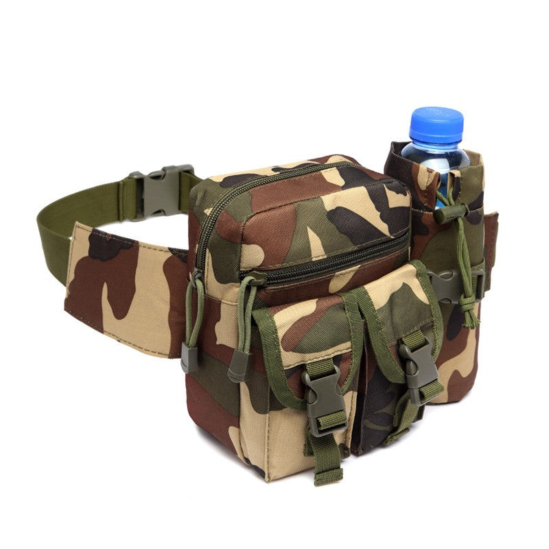 Outdoor Waist Bag Men Tactical Water Bottle Waterproof Bags Camouflage Hunting Hiking Climbing Bag Nylon Mobile Phone Belt Pack