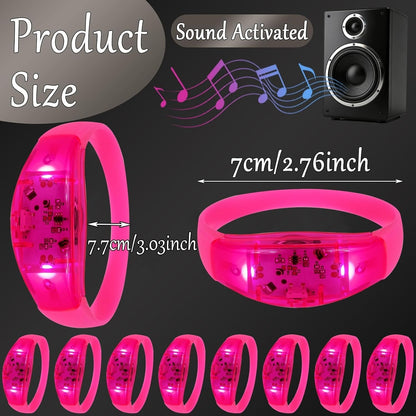 150 Pcs LED Glow Bracelets Sound Activated Light Up Bracelets For Adults Glow In The Dark Party Supplies