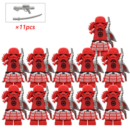 Armadura de Storm Samurai Trooper Soldado Branco Articulado DY325 com Armas (Pistola e Katana) - DY Minifigs