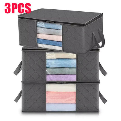 Storage Bag Foldable Large Capacity Clothes  Blanket Storage Bags Storage Containers for Organizing Bedroom Closet Clothing