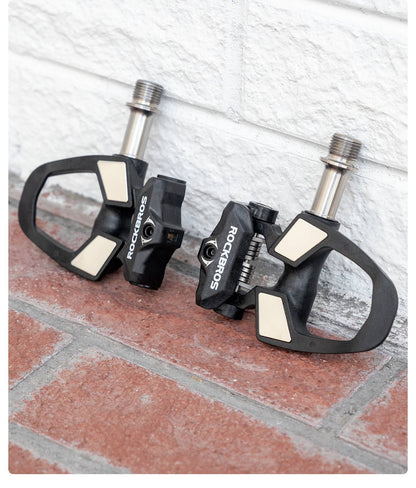 ROCKBROS Bicycle Pedals Lightweight Carbon Fiber Self-Locking Pedals With Cleats SPD Waterproof Sealed Bearing Road Bike Pedals