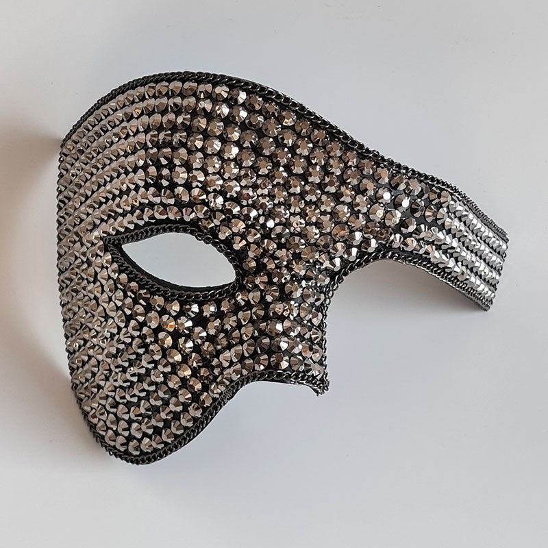 Half-Face Ballroom Mask DIY Handmade Rhinestone High-End Eyeshade Carnival Party Holiday Performance Prop Mask