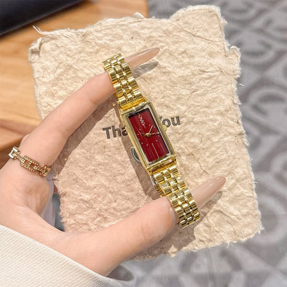 GEDI Square Watch Stainless Steel Gold Vintage Watches for Woman Luxury Elegant Waterproof Quartz Wristwatch Gifts Girlfriend