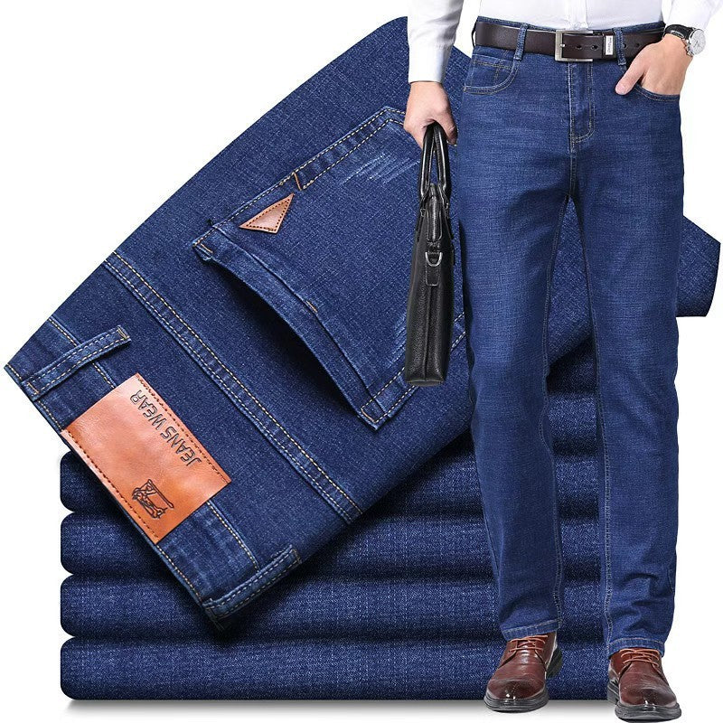 Novas calças jeans clássicas masculinas primavera e outono, de alta qualidade, duráveis, soltas, de corte reto, casuais, versáteis, estilo cowboy