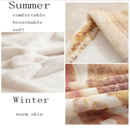 ?Tactical Rifle Print Flannel Blanket - Reversible Military-Inspired Design for Outdoor Enthusiasts Durable Warmth & Bold Style?